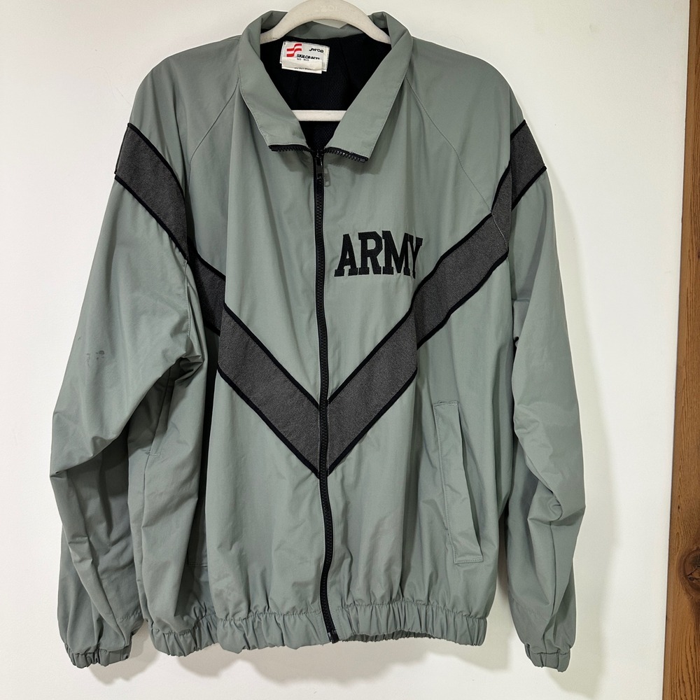 Skilcraft US Army IPFU PT Jacket Mens Medium Regular Gray Reflective Windbreaker